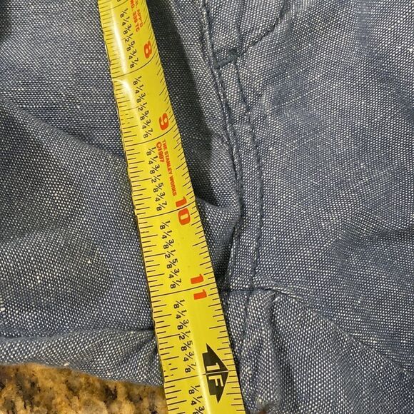 The Point Zero Experience Blue Cotton Linen Blend Roll Up Travel Pants - Picture 11 of 11